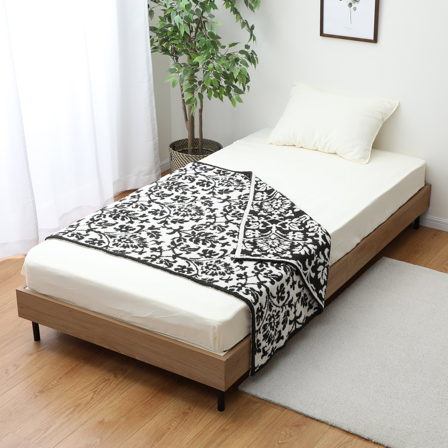 大津毛織 吸湿発熱ホットテックス ふわふわモコモコ ファンシーヤーン リバーシブル ニットブランケット