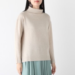 ナチュラム 内モンゴル産カシミヤ 編地切替 デザインセーター