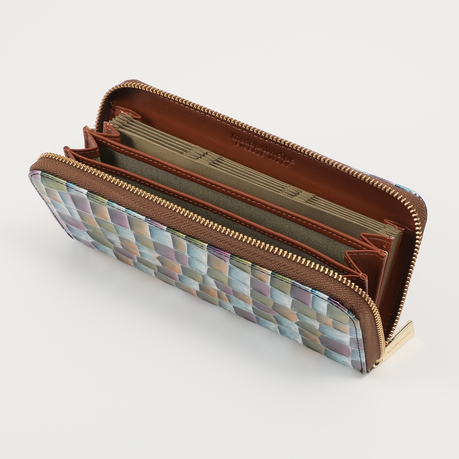 モーダプリンチぺ イタリアンベビーカーフ ラウンドファスナー ウォレット