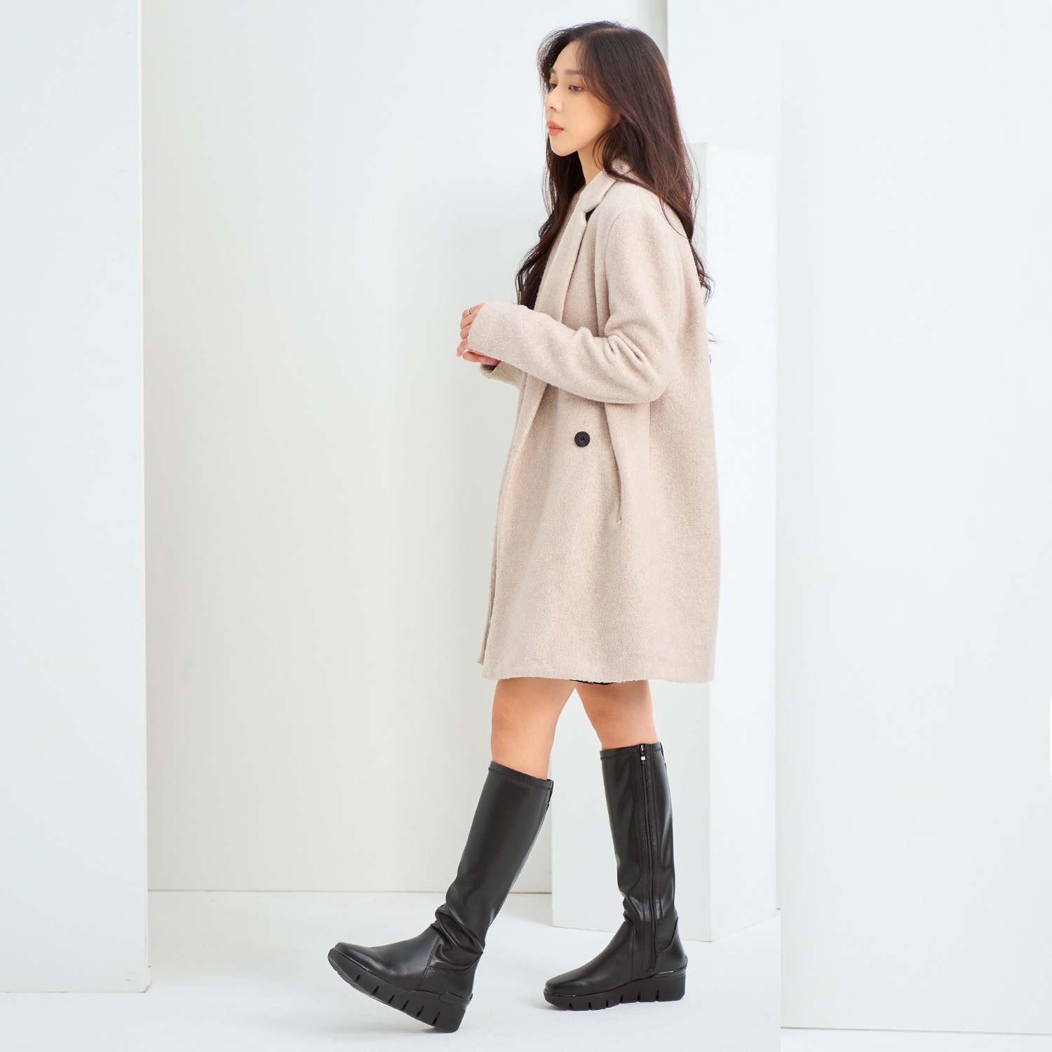 ブソラ ストレッチ切替 軽量ロングブーツ