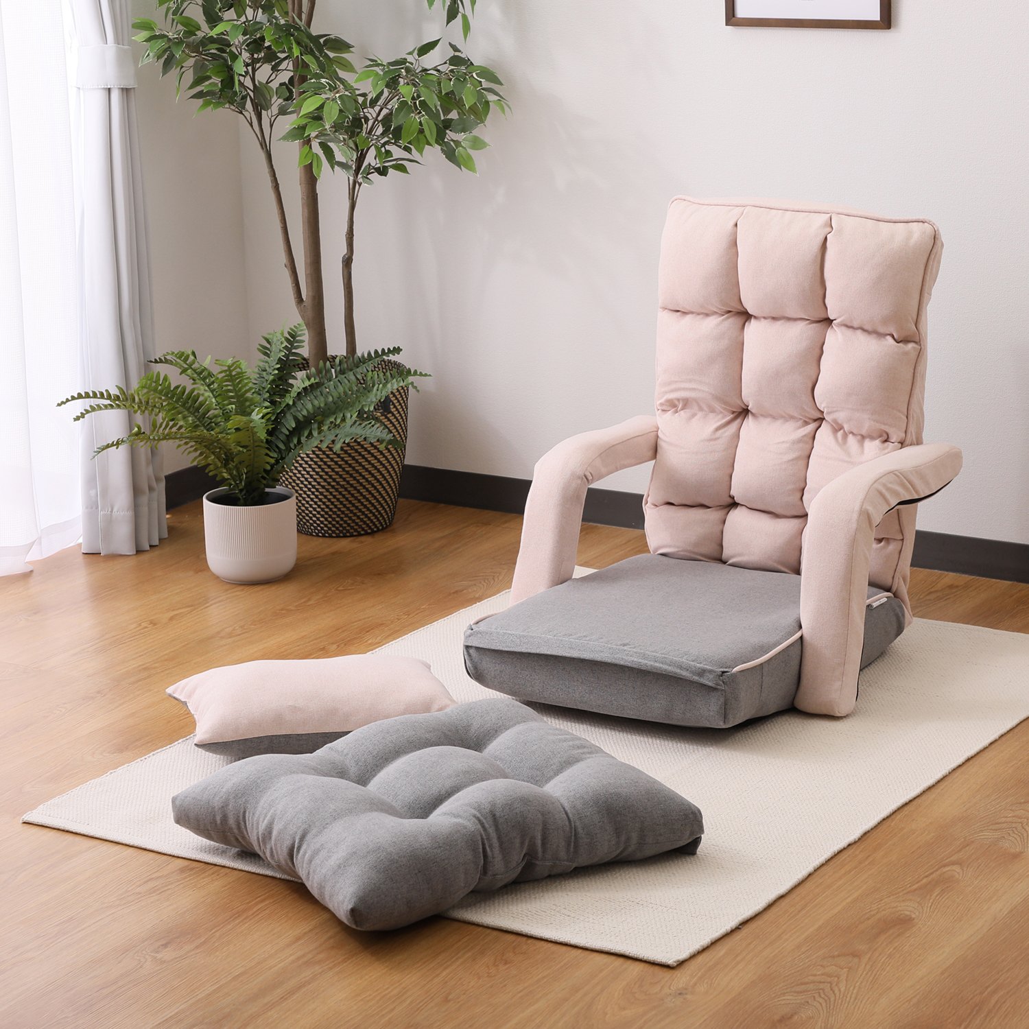 ベストポジションが 見つかる！ モコモコ　肘付き リクライニング座椅子