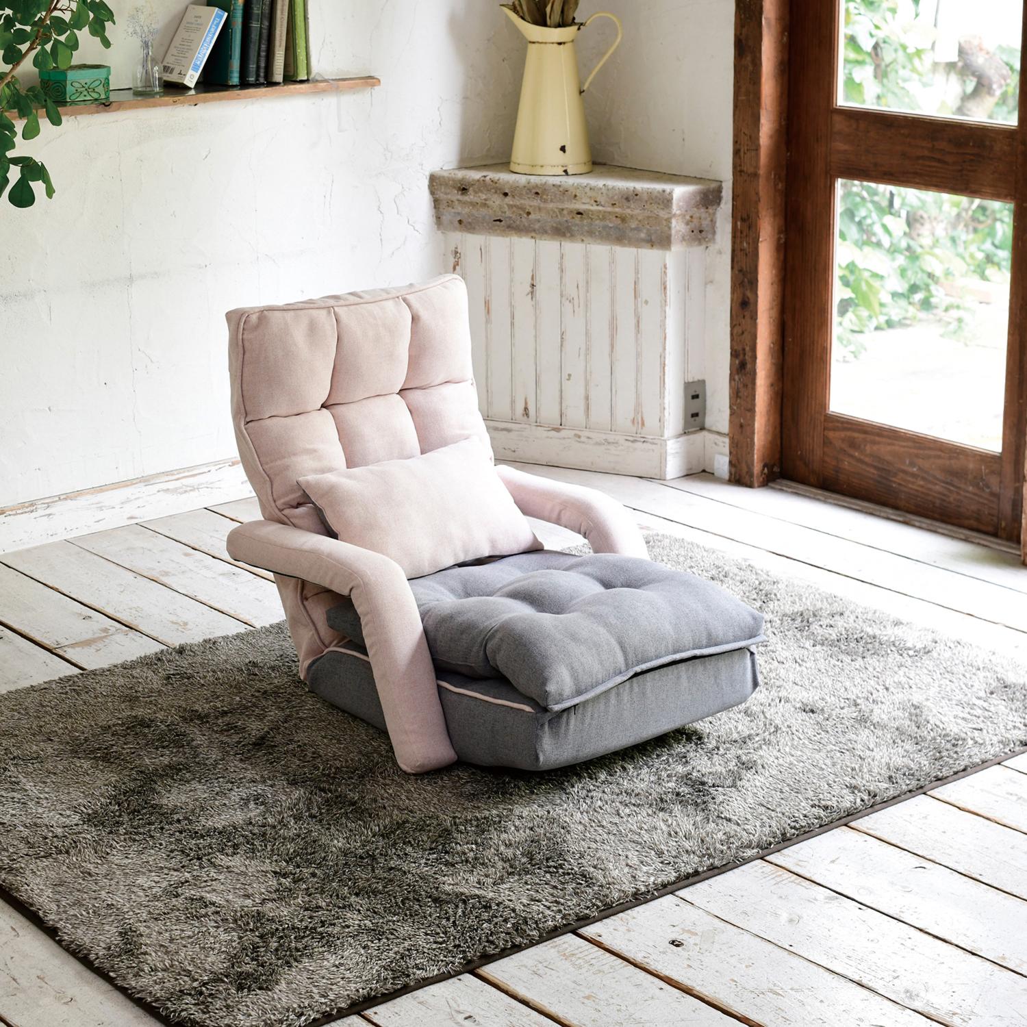 ベストポジションが 見つかる！ モコモコ　肘付き リクライニング座椅子