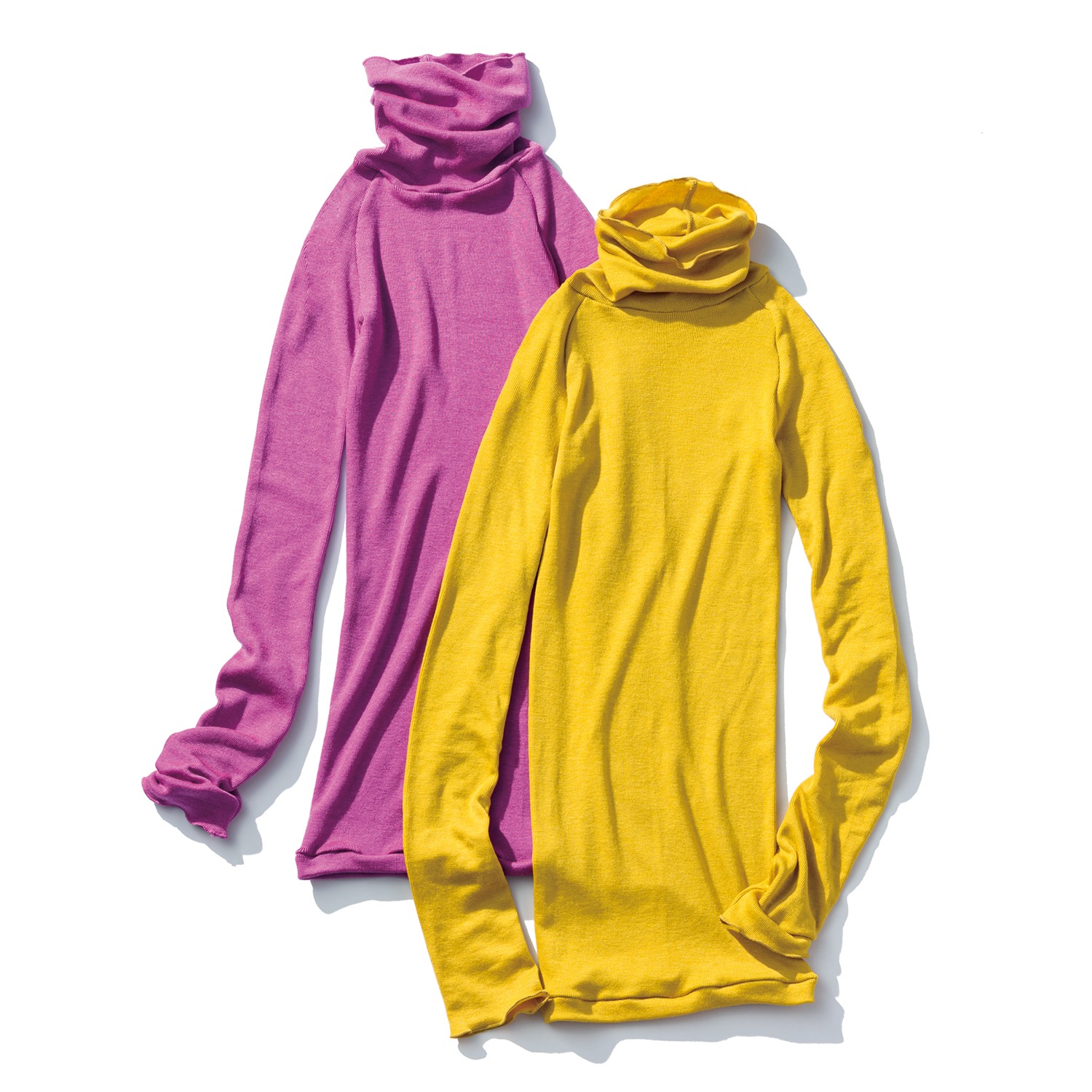 着まわし７デイズ 吸湿発熱 ハイネック 長袖プルオーバー ２枚セット