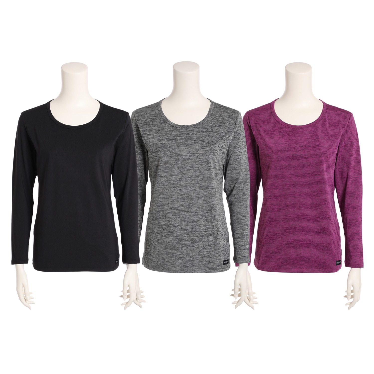 ブリーズテックス 防風 ラウンドネック 長袖インナー３枚セット