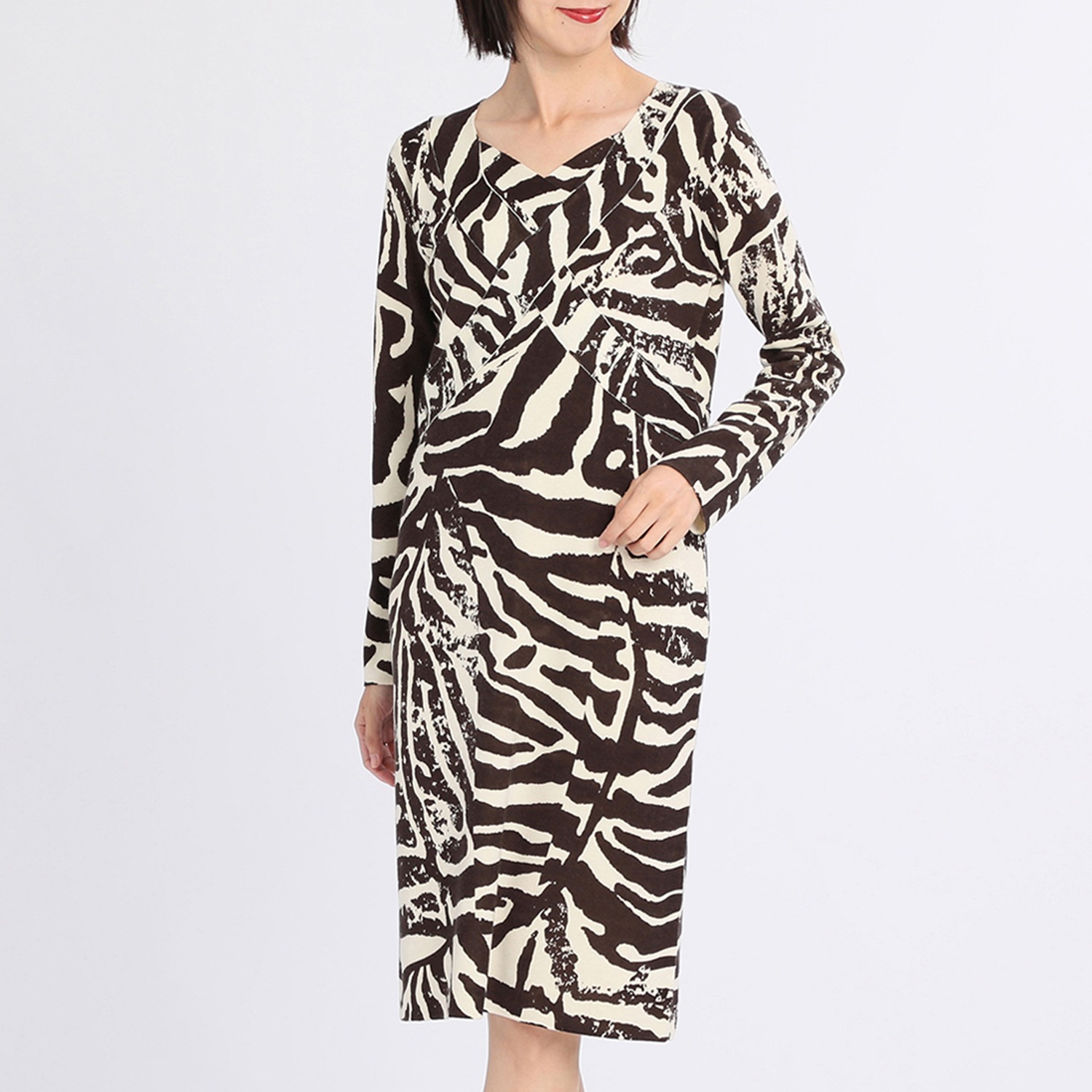 マダムヒロコ メリノウール ダイヤモンドネックライン ニットワンピース ファッション ワンピース ドレス ニット 通販 テレビショッピングのショップチャンネル