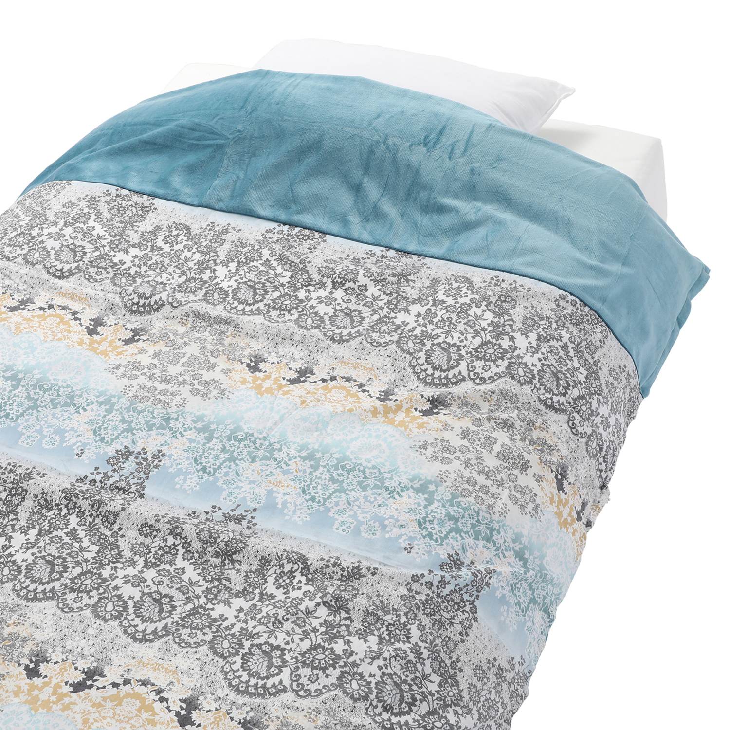 ＜シングル＞西川 取り付け簡単！ 毛布いらずの ふんわりあったか コットンパイル 綿マイヤー掛けカバー