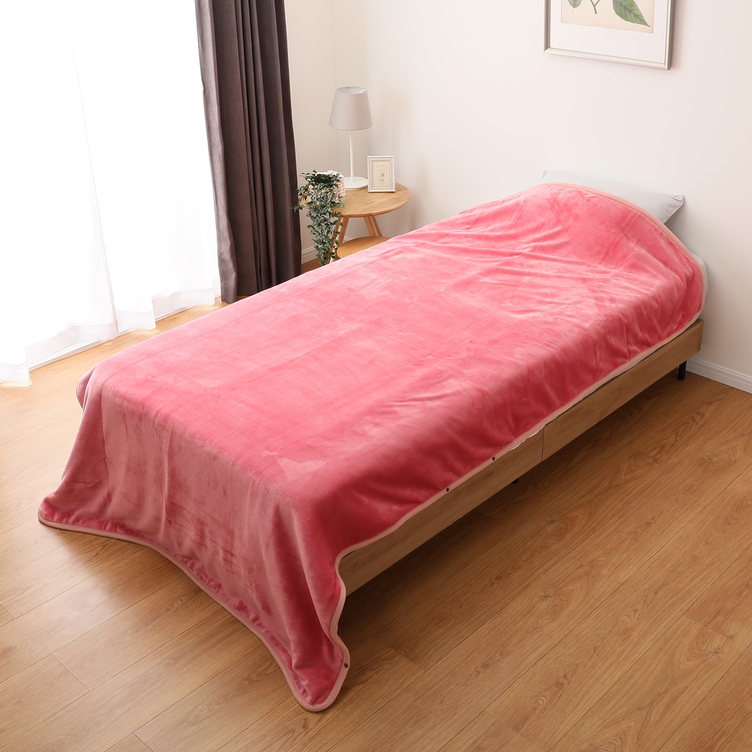 ＜セミダブル＞足元あったか＆ふんわりなめらか！ 贅沢２枚合わせ 掛け・敷き兼用タイプ フランネル電気毛布 