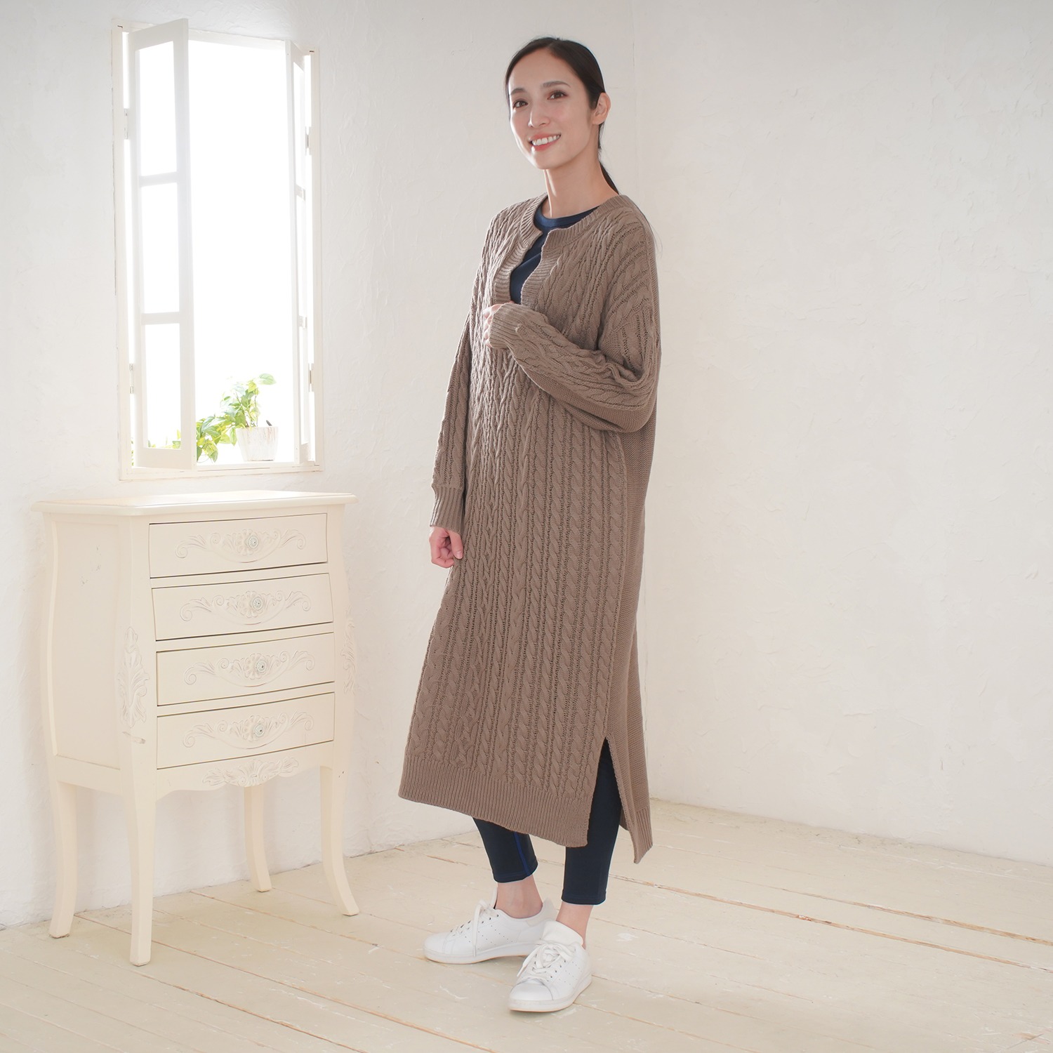 ココ・カラ 極上肌側シルク レギンスパンツ