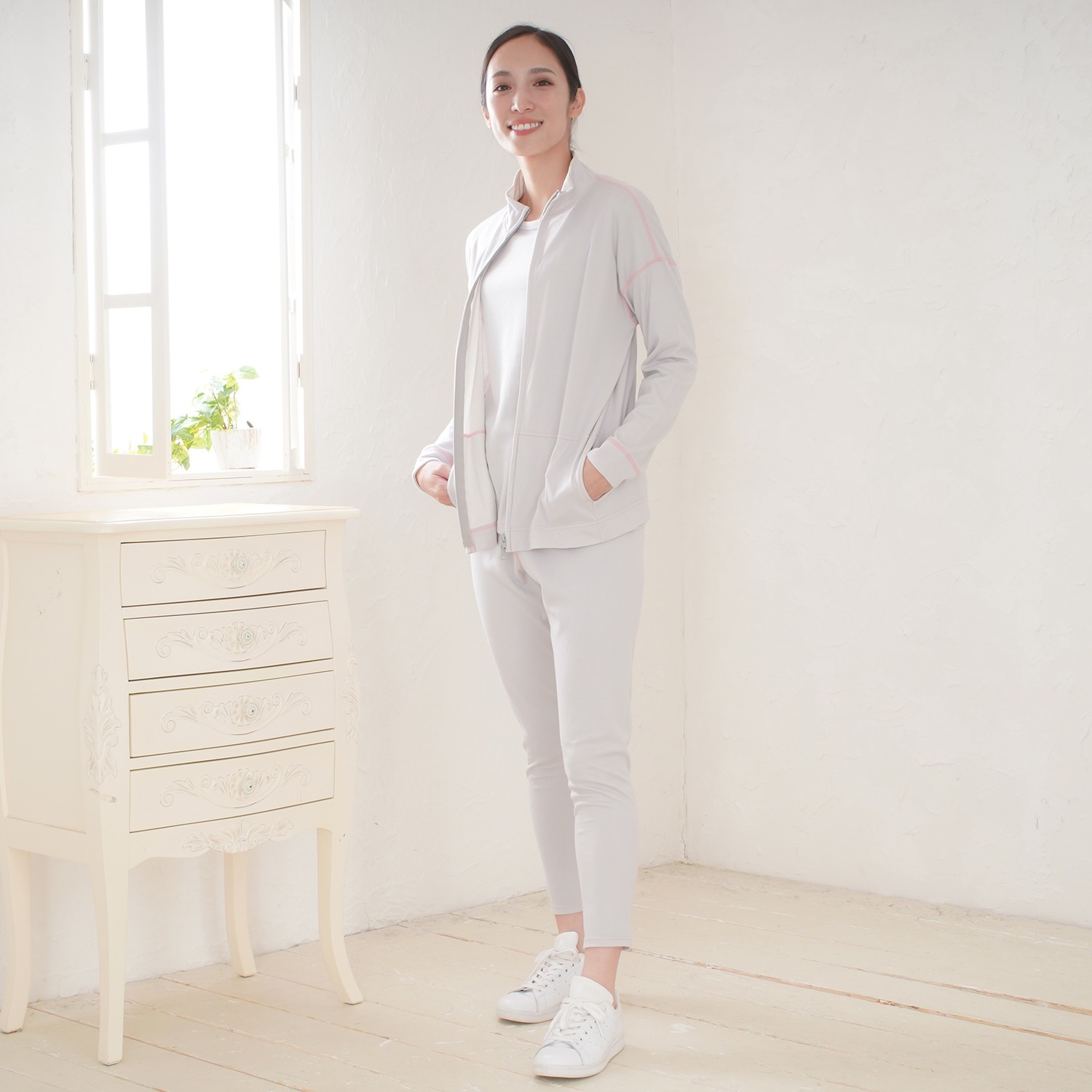 ココ・カラ 極上肌側シルク レギンスパンツ