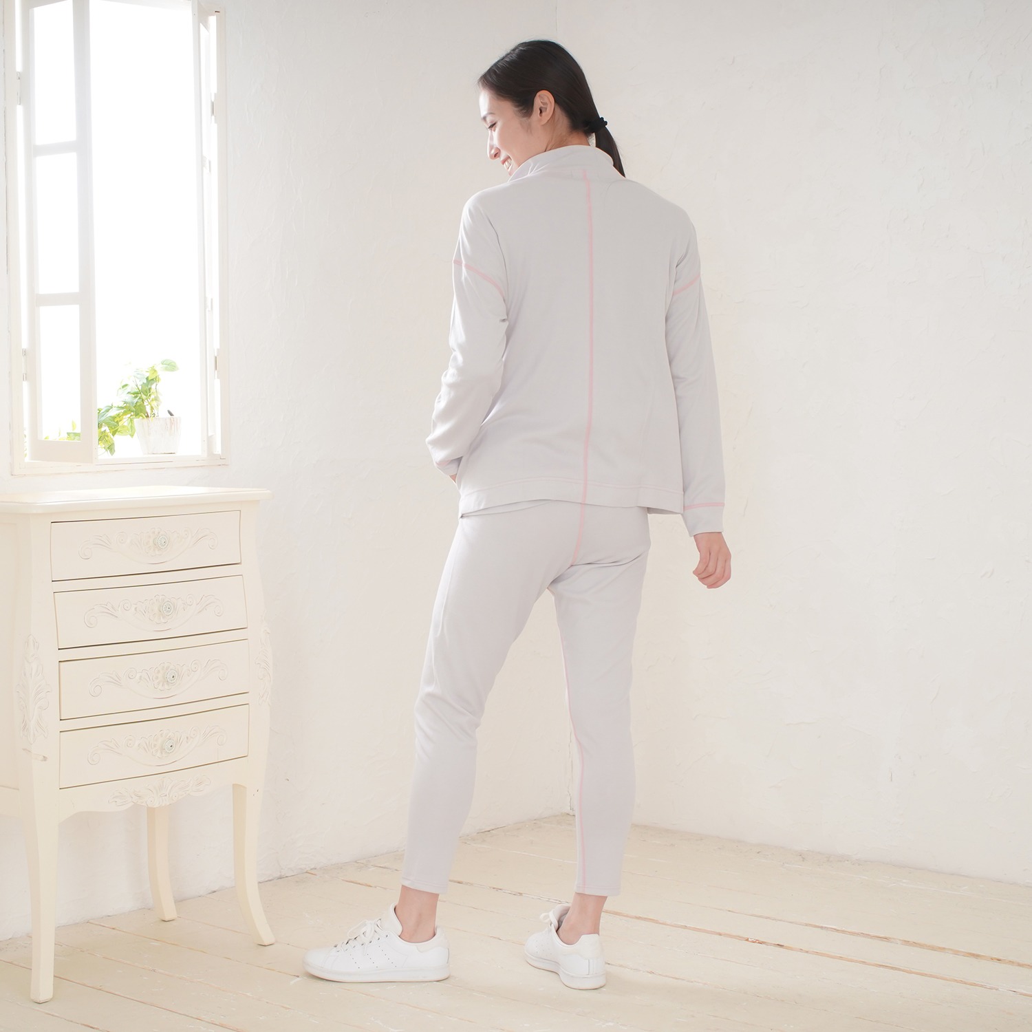 ココ・カラ 極上肌側シルク レギンスパンツ