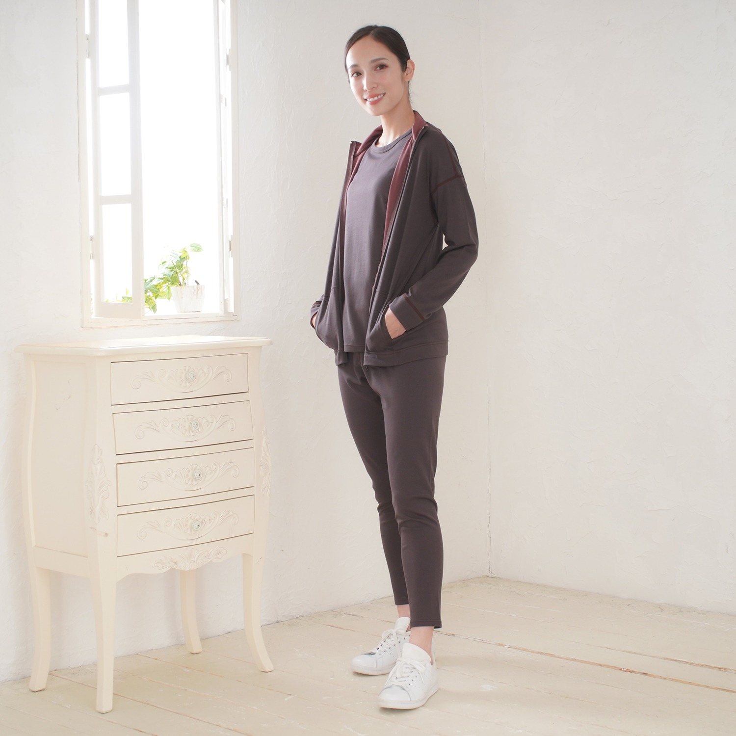 ココ・カラ 極上肌側シルク レギンスパンツ