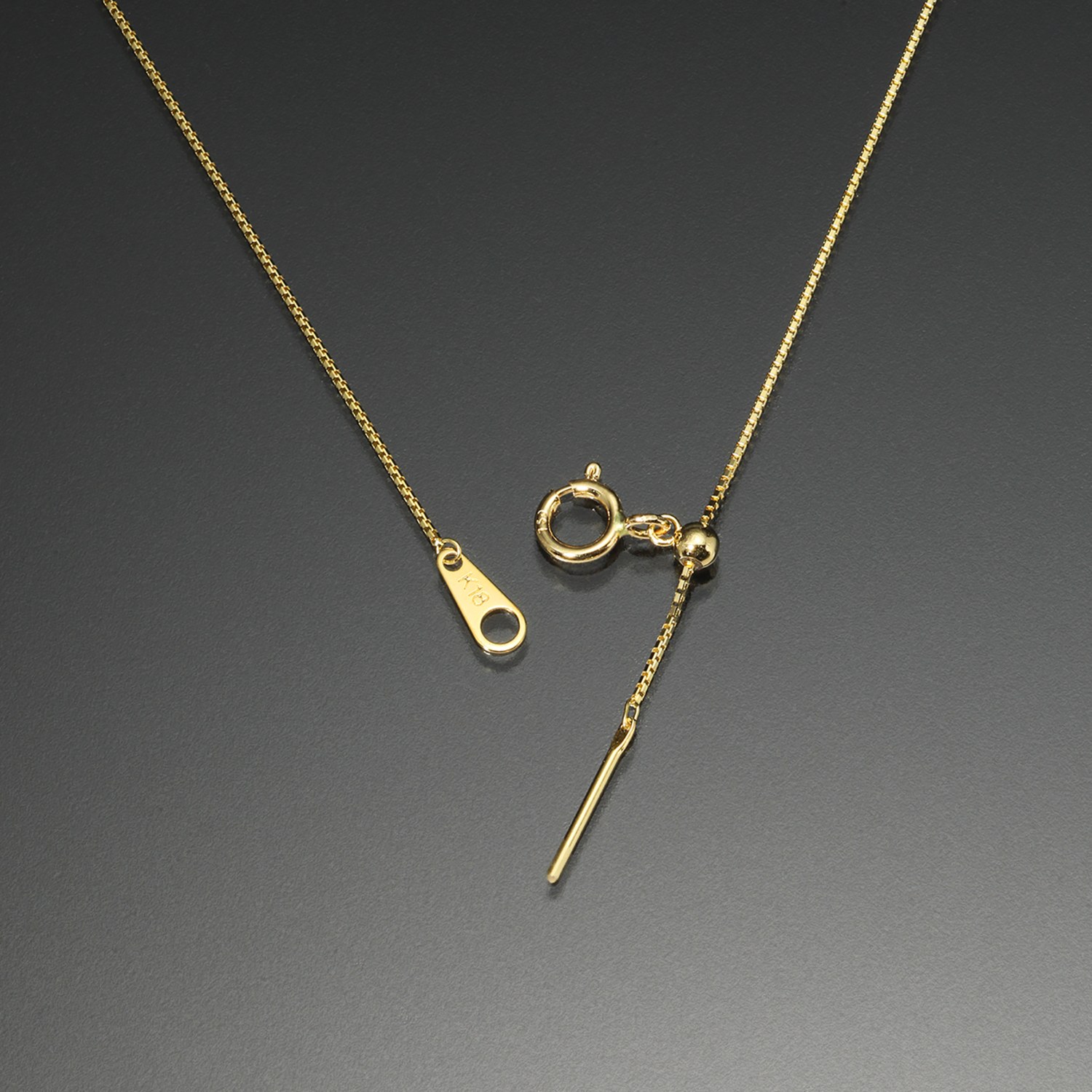 アルテッロ １８Ｋ ボックスチェーン スライドピン ネックレス