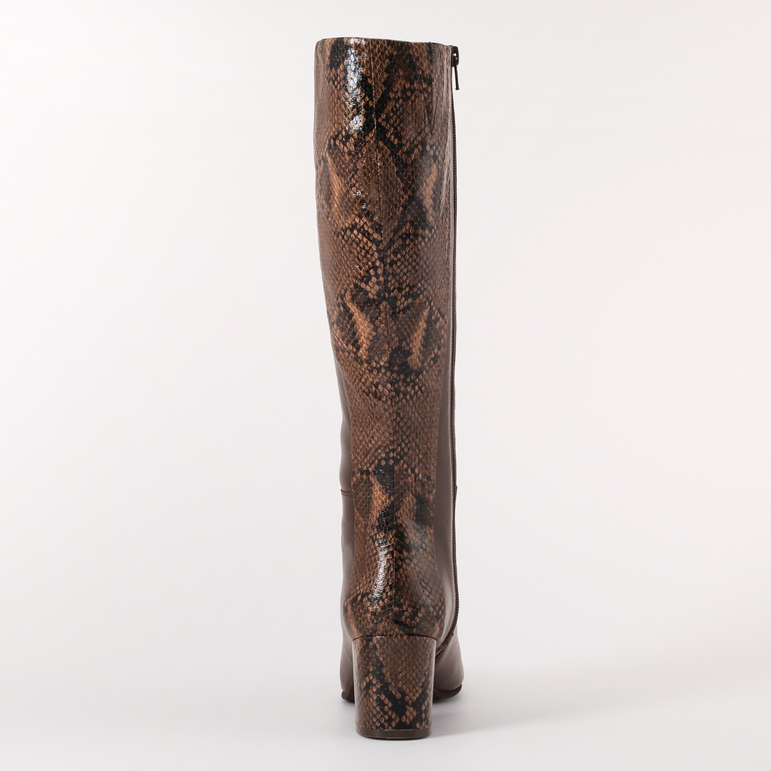 サムシング 牛革 パイソン柄アクセント ロングブーツ