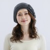 ミラ・ショーン カシミヤ混 リボンアクセント フード型ニット帽