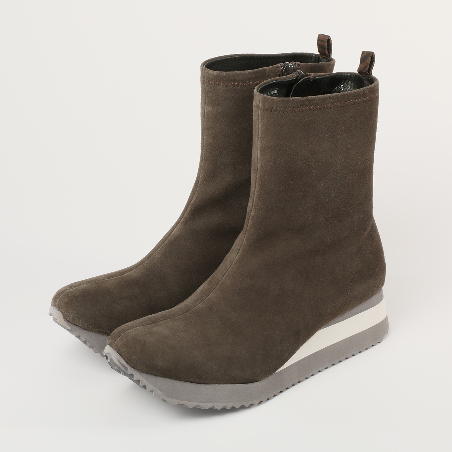 アルファキュービック 山羊革 軽量ミディ丈ブーツ