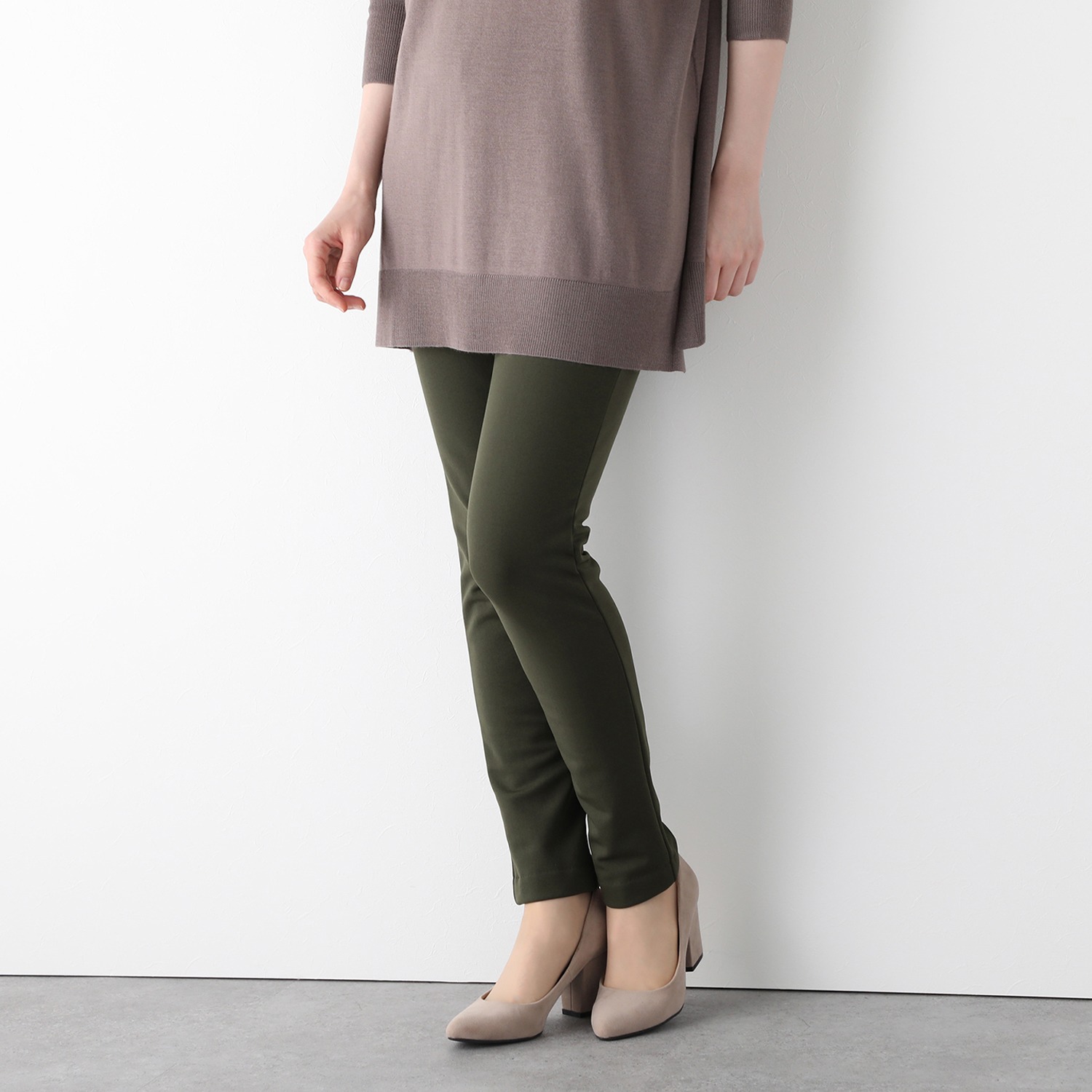 ＜股下７２ｃｍ＞ピーツー 吸湿発熱・吸放湿 裏起毛スリムパンツ 