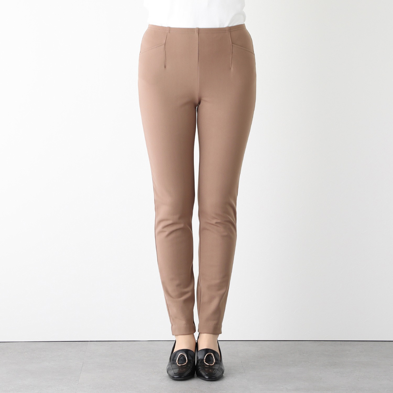 ＜股下７２ｃｍ＞ピーツー 吸湿発熱・吸放湿 裏起毛スリムパンツ 