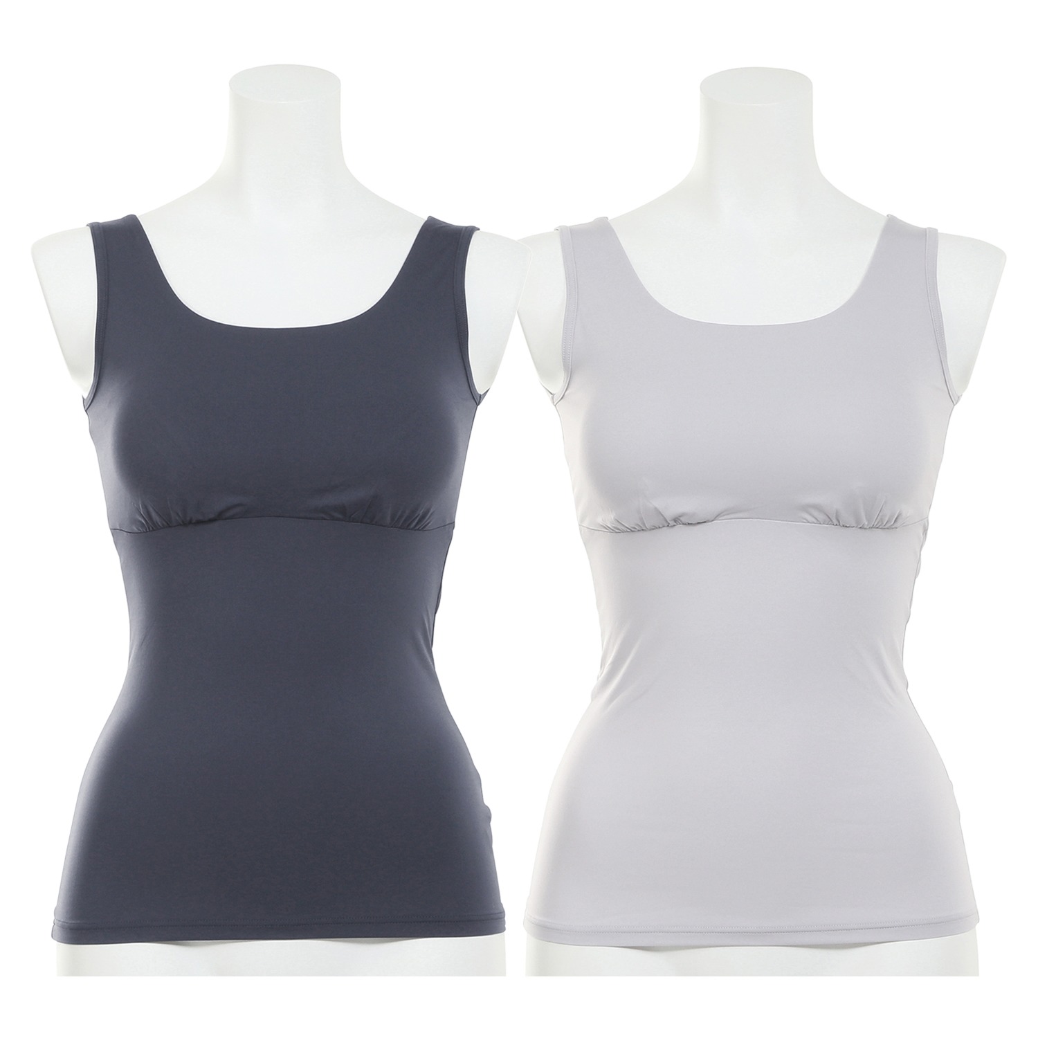 きれいになろう 着ていないみたい！ 超のびのび カップ付タンクトップ ２枚セット