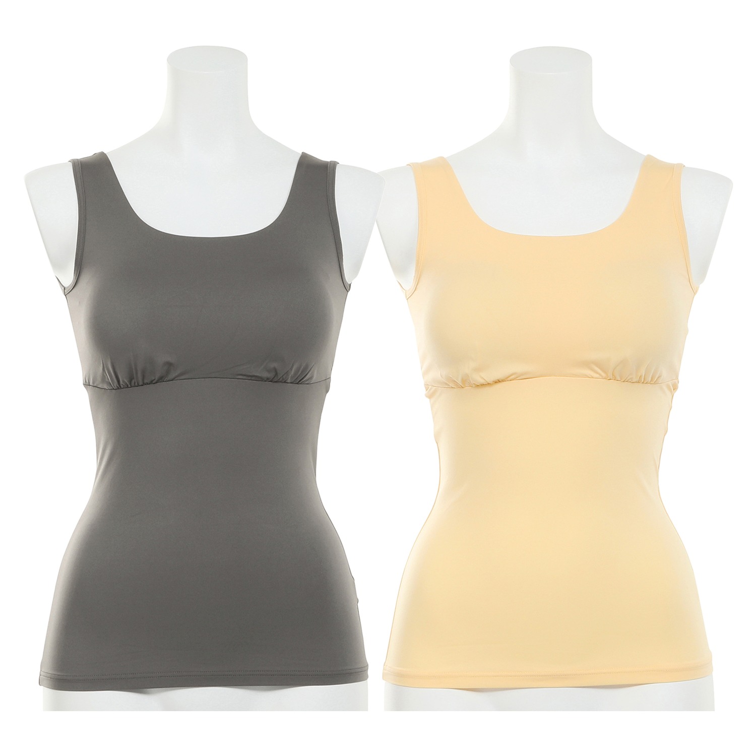 きれいになろう 着ていないみたい！ 超のびのび カップ付タンクトップ ２枚セット