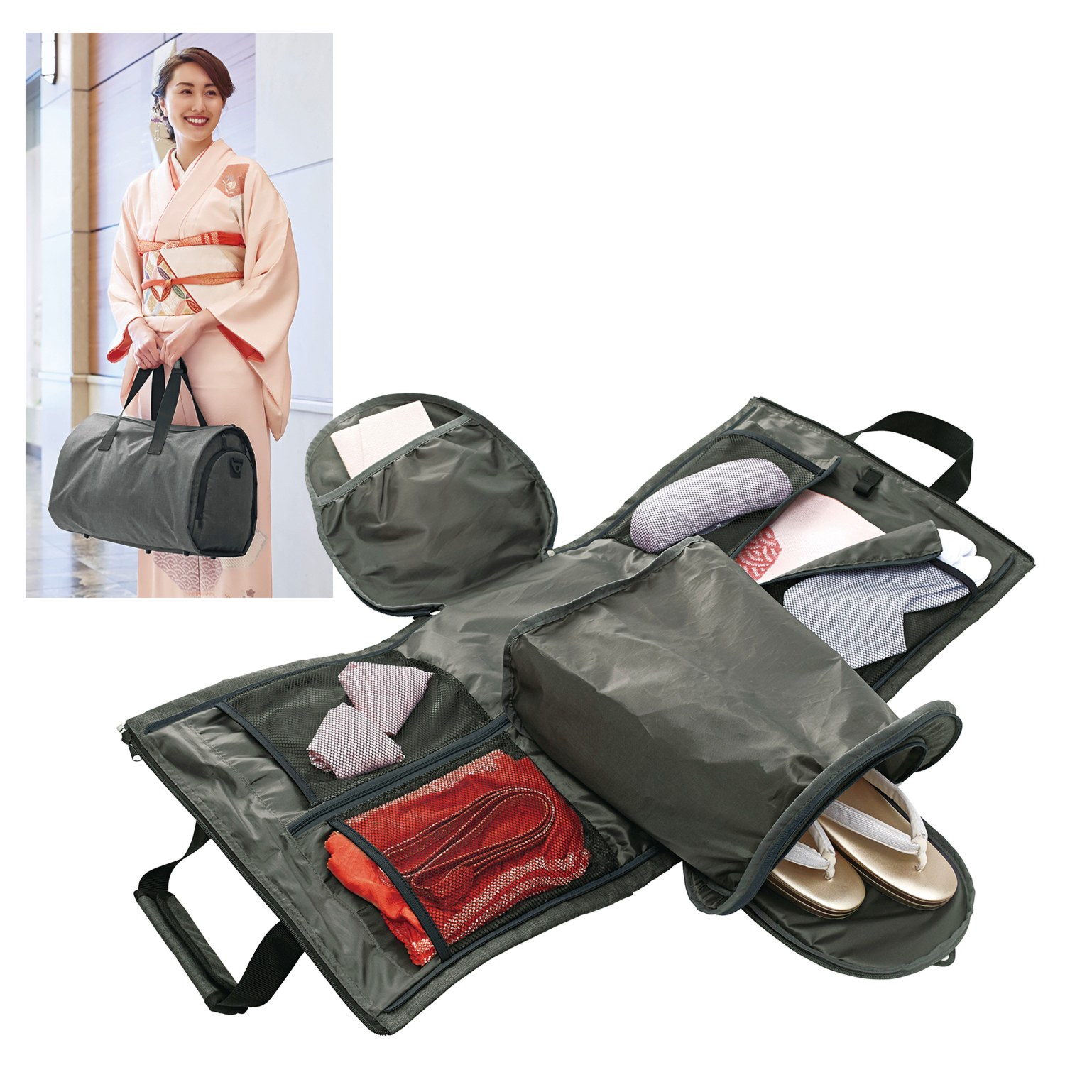 ７つのポケットで仕分けて すっきり大容量収納！ 着物も入る フォーマル洋服バッグ