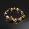 マイクローバー タイガーアイ＆ルチルクォーツ イラスティック ブレスレット 〜金運・仕事運〜