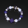 マイクローバー ラピスラズリ＆クォーツ＆ブルーレースアゲート イラスティック ブレスレット 〜対人関係〜