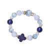 マイクローバー ラピスラズリ＆クォーツ＆ブルーレースアゲート イラスティック ブレスレット 〜対人関係〜