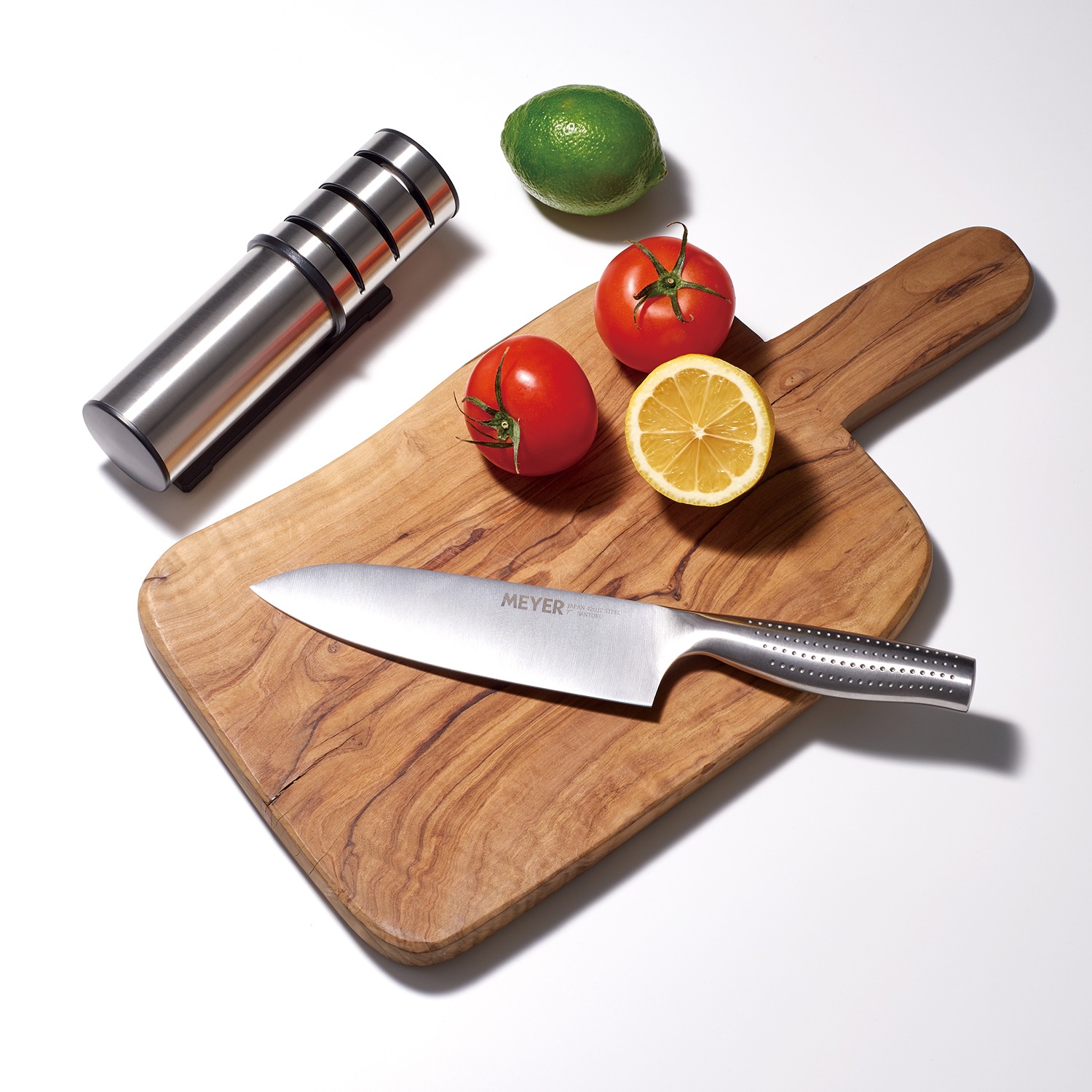 マイヤー ステンレスナイフ 三徳包丁＜１７．５ｃｍ＞ ＆シャープナーセット