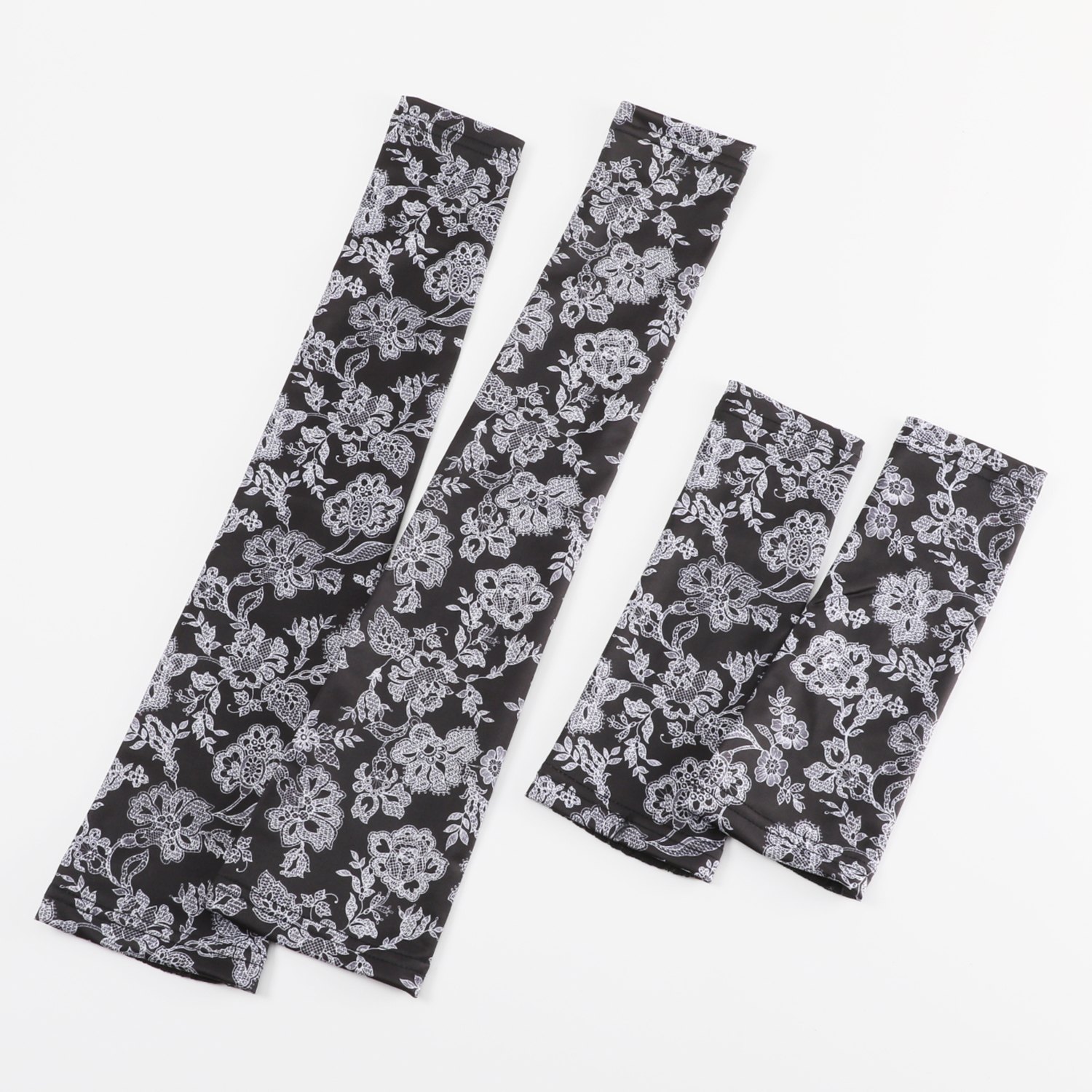 ジュエルレース バイ　ブルーミング ＵＶカット＆接触冷感 レースアームカバー ２組セット