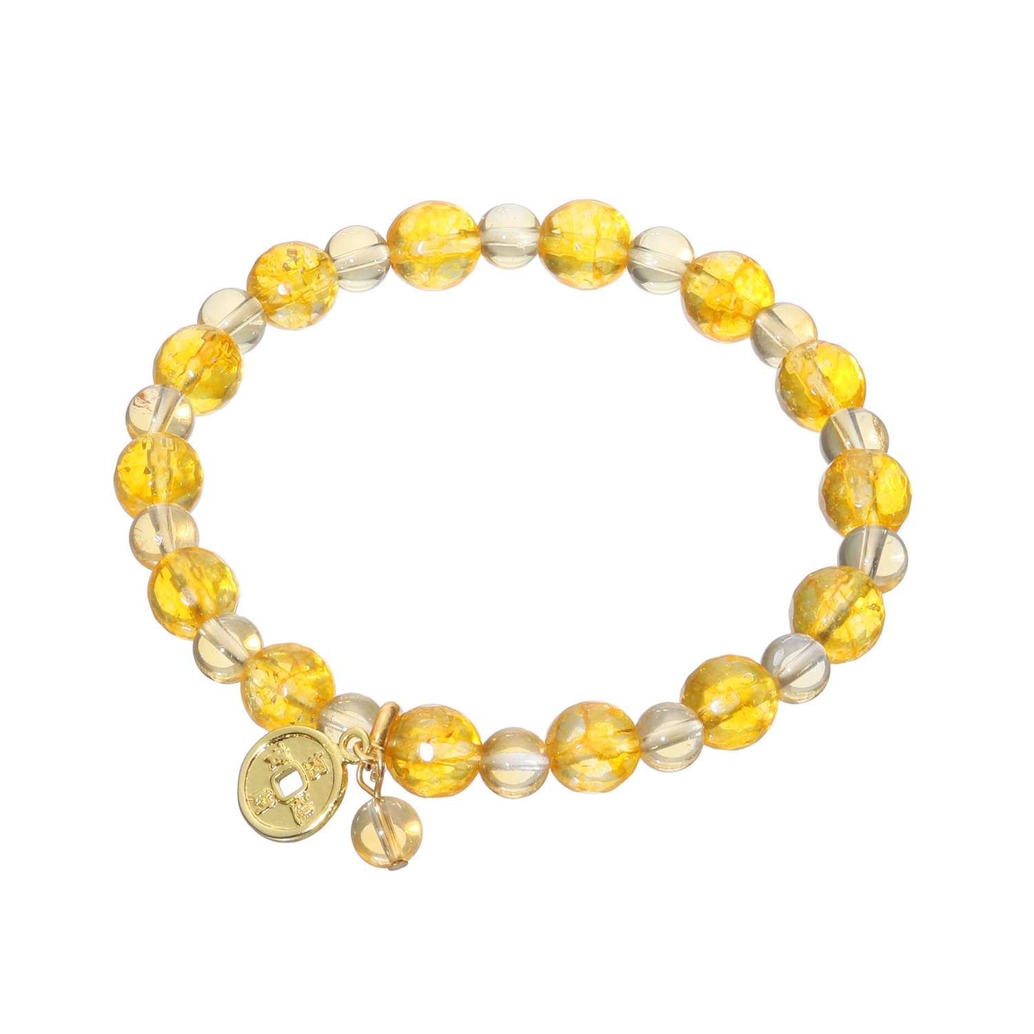 幸石堂 金財運祈願 シトリン＆クォーツのパワー 黄金の招財進寳 ブレスレット