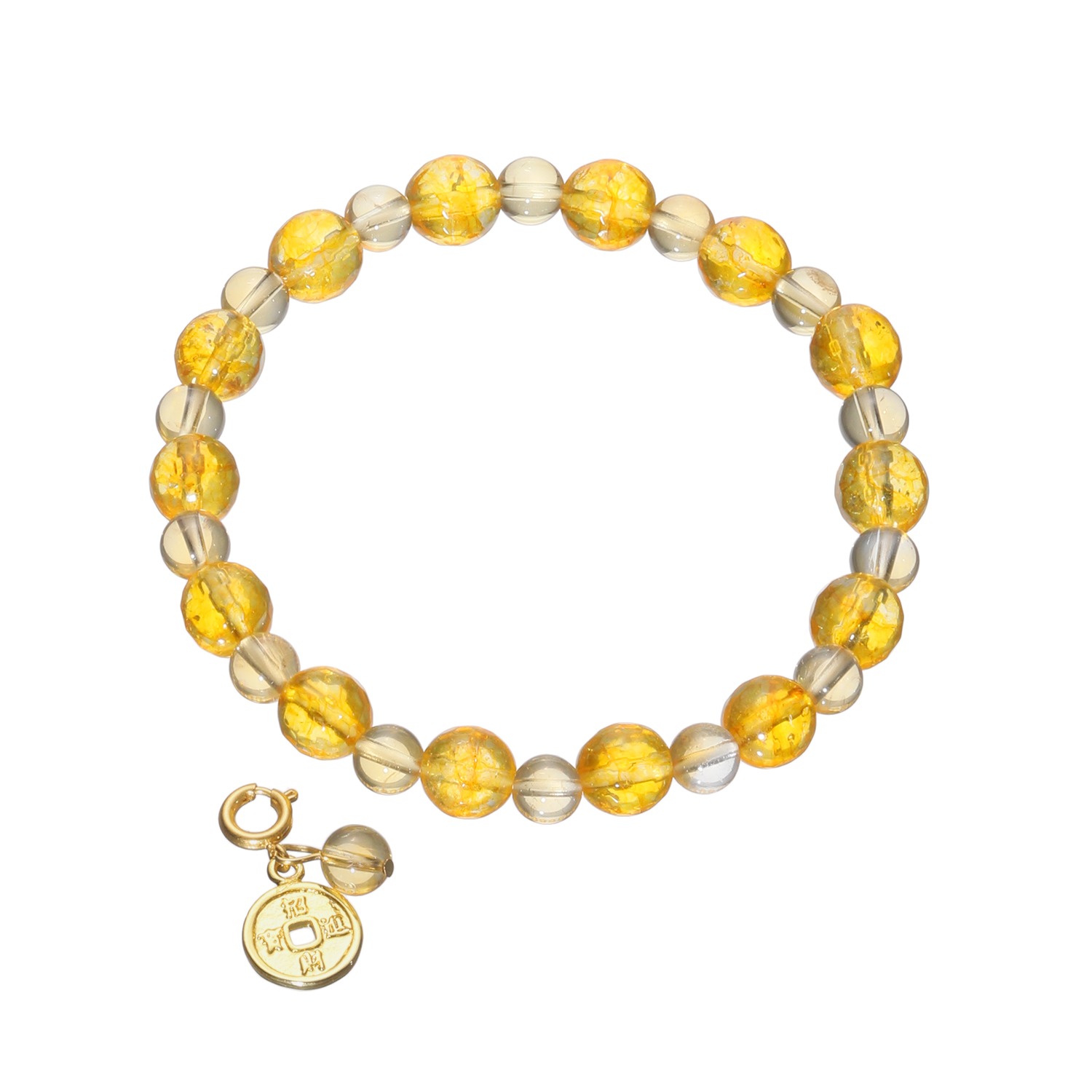 幸石堂 金財運祈願 シトリン＆クォーツのパワー 黄金の招財進寳 ブレスレット