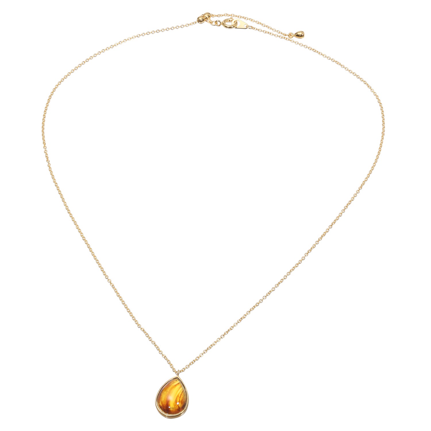 久慈琥珀 シルバー アンバー ドロップデザイン ネックレス