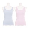 美人工房 にこにこコットン スクエアネック カップ付タンクトップ ２枚セット 