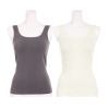 美人工房 にこにこコットン スクエアネック カップ付タンクトップ ２枚セット 