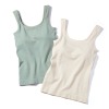 美人工房 にこにこコットン スクエアネック カップ付タンクトップ ２枚セット 