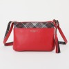 キンロックアンダーソン レザー タータンチェック アクセント スリムショルダーバッグ