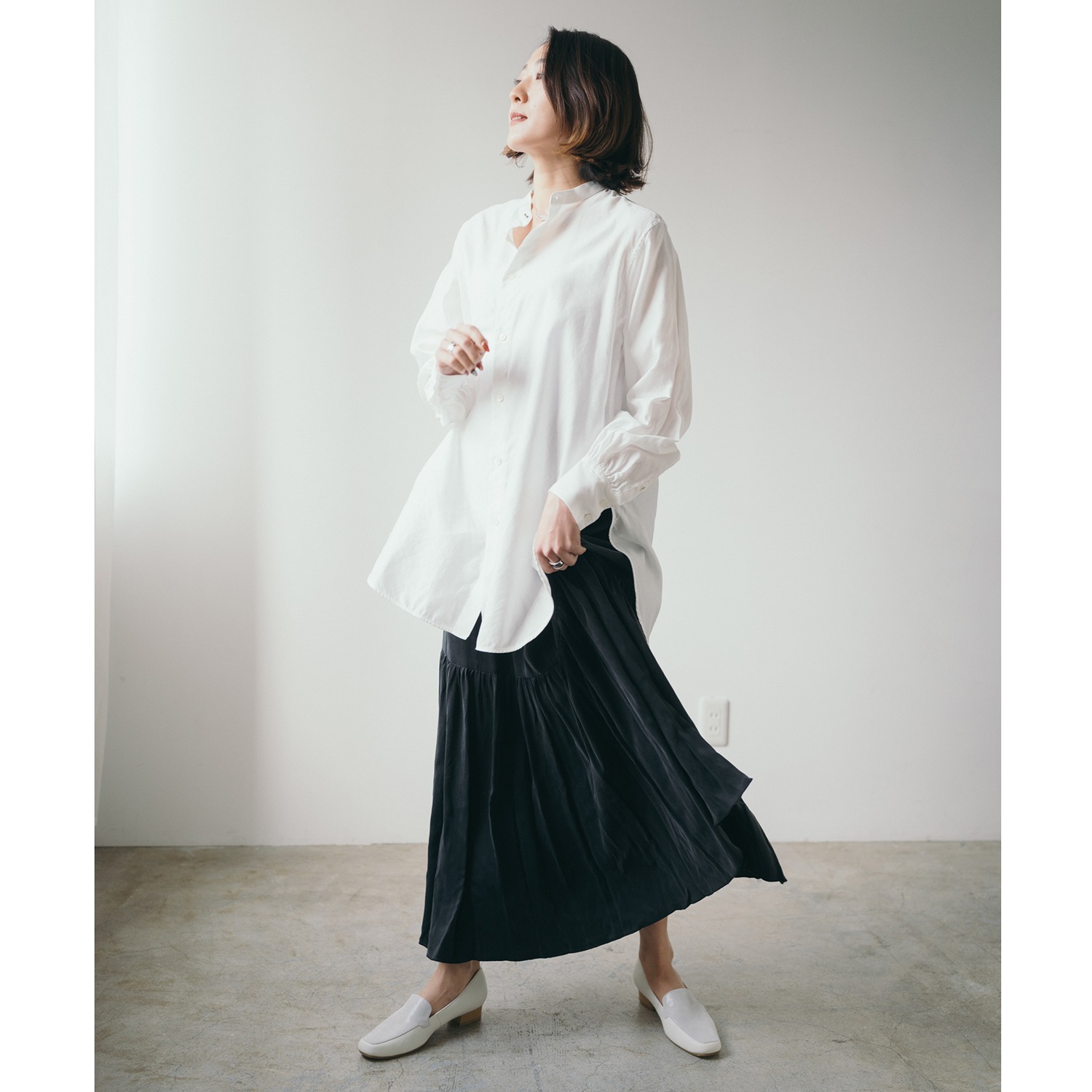 シェルシェエトワール 日本製牛革柔らか仕立て あか抜けモカシン ローヒールパンプス