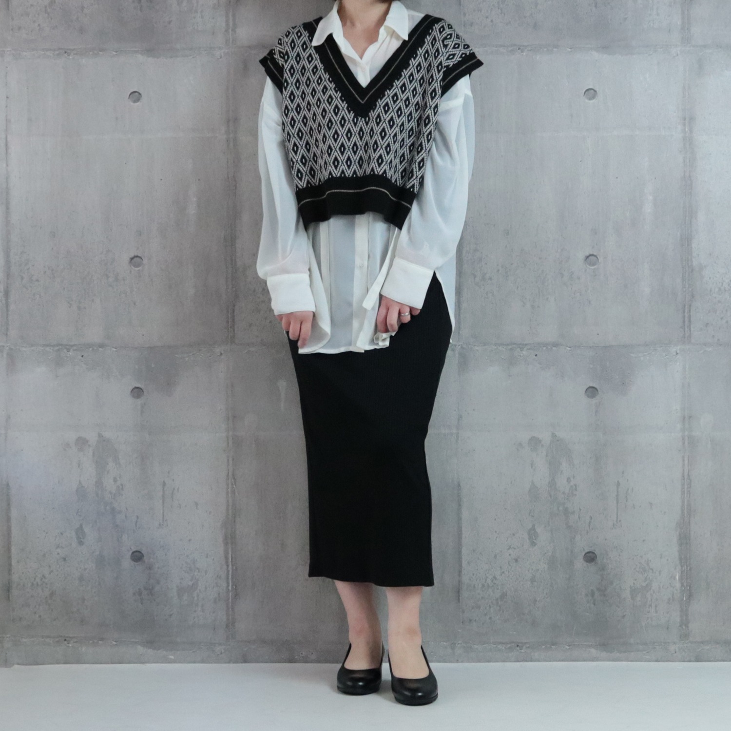 ブランコワール 牛革 ローヒールパンプス