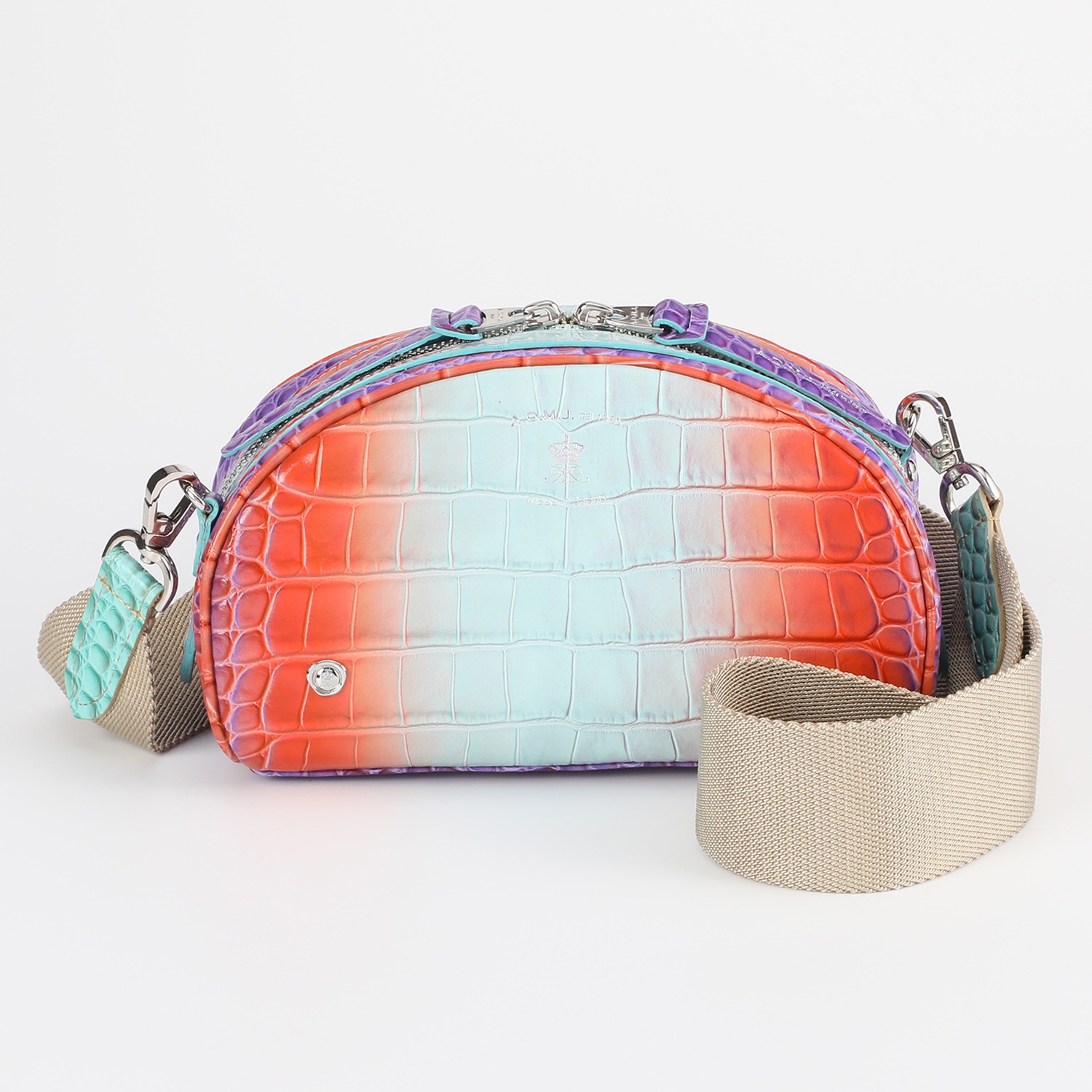 エーディーエムジェイ ウェンディマルチ ラウンドファスナー クロスボディ ショルダーバッグ