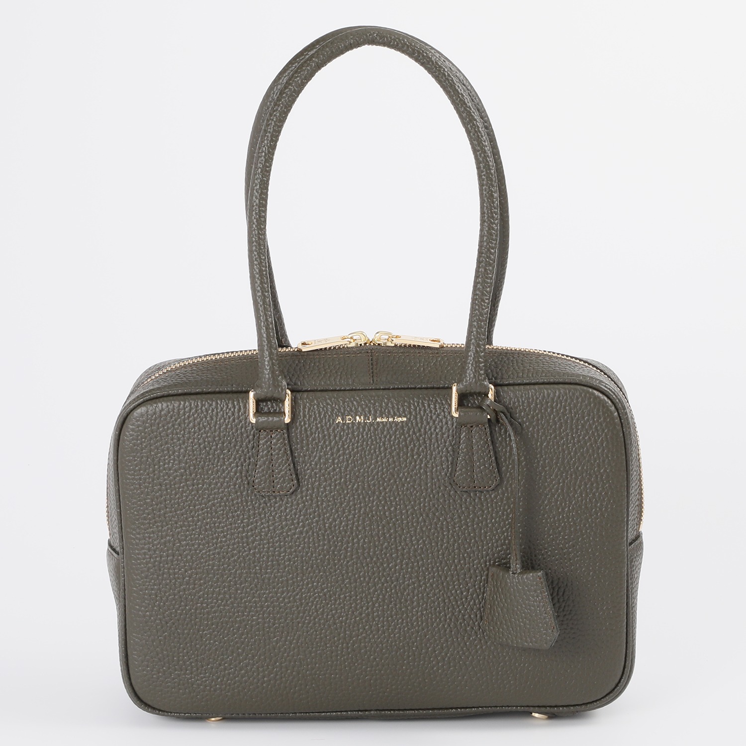 エーディーエムジェイ 牛革シュリンク型押し ベーシックボストンバッグ