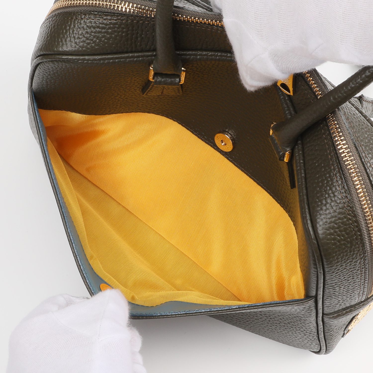 エーディーエムジェイ 牛革シュリンク型押し ベーシックボストンバッグ