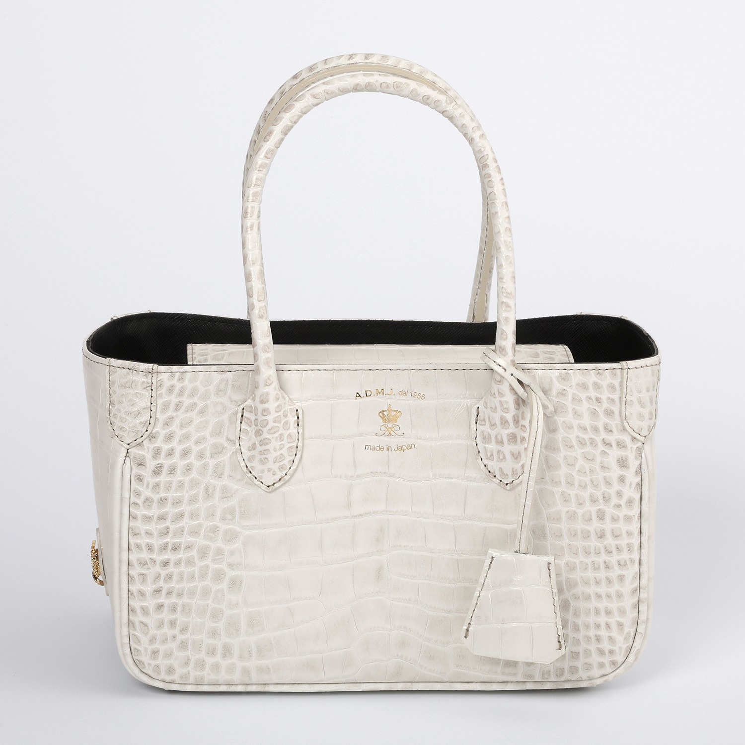 エーディーエムジェイ 牛革クロコダイル型押し ヒマラヤデザイン ザ・ベーシック ミニトートバッグ