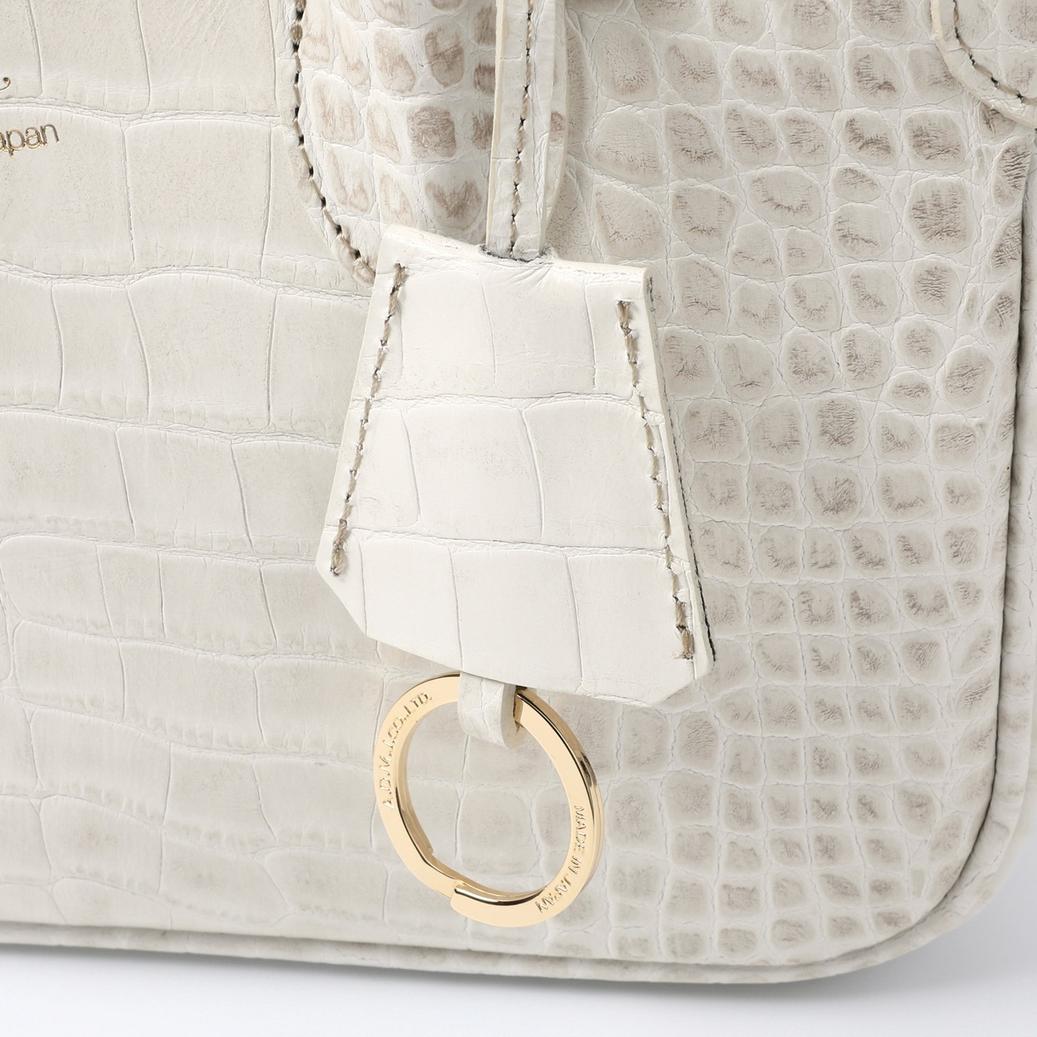 エーディーエムジェイ 牛革クロコダイル型押し ヒマラヤデザイン ザ・ベーシック ミニトートバッグ