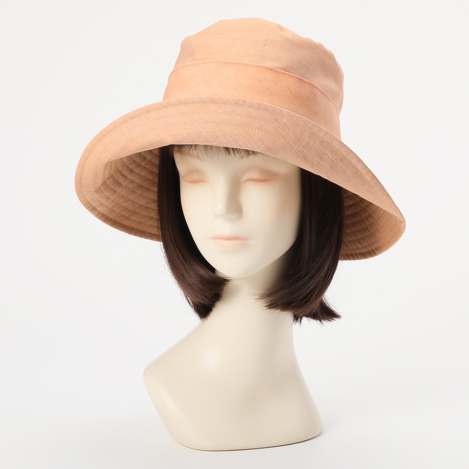 ベル・モード ＵＶカット フレンチリネン混 ステッチアクセント 木陰のクローシュ