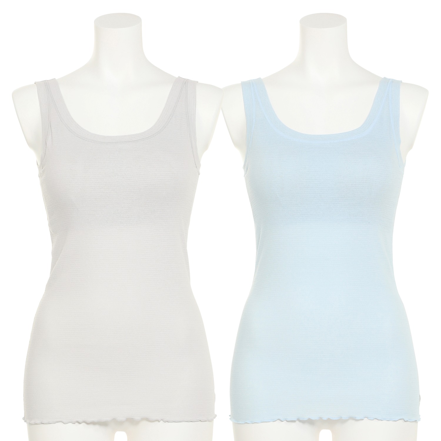 丸福ガーゼ 吸水速乾＆抗菌防臭 綿モダール カップ付タンクトップ ２枚セット