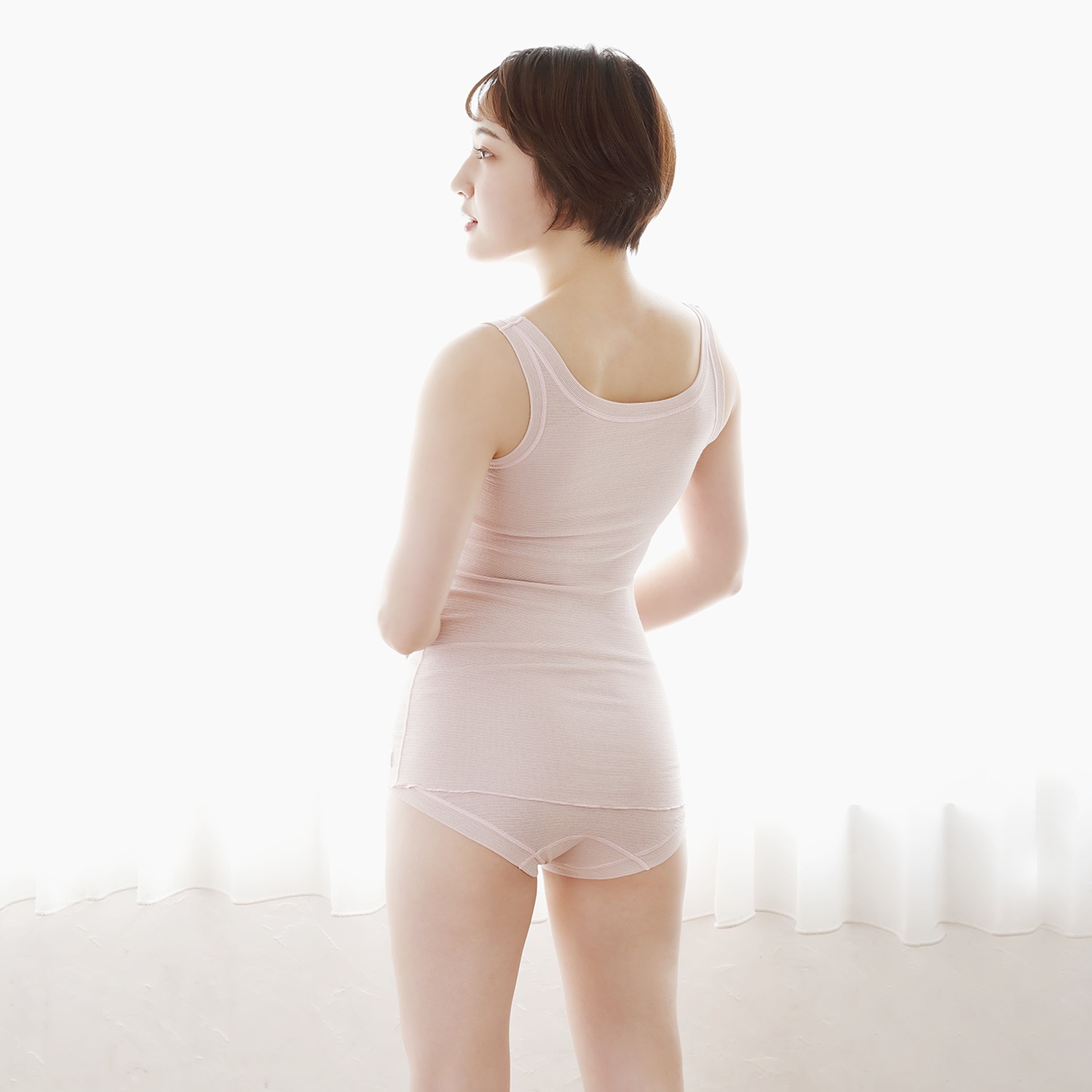 丸福ガーゼ 吸水速乾＆抗菌防臭 綿モダール カップ付タンクトップ ２枚セット