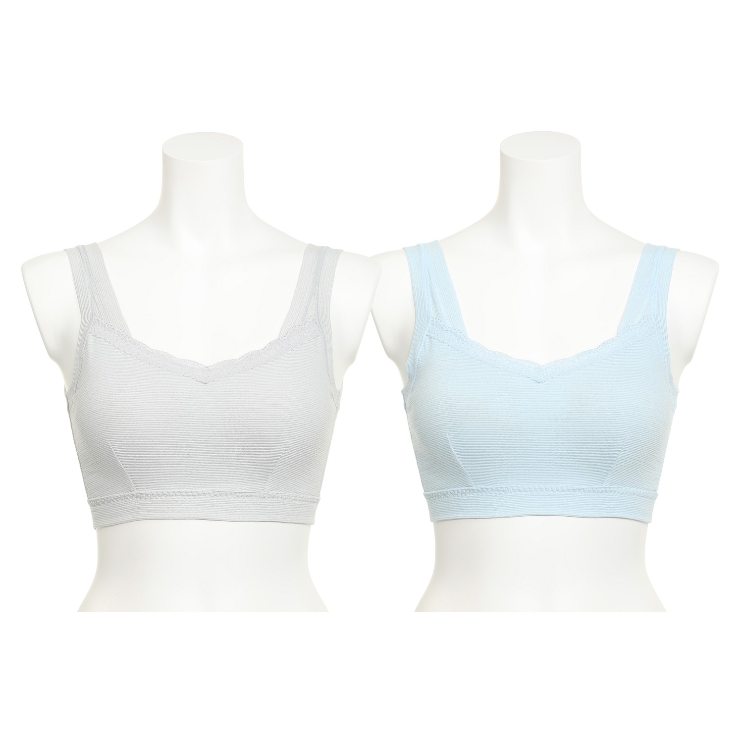 丸福ガーゼ 吸水速乾＆抗菌防臭 綿モダール ノンワイヤーブラジャー ２枚セット