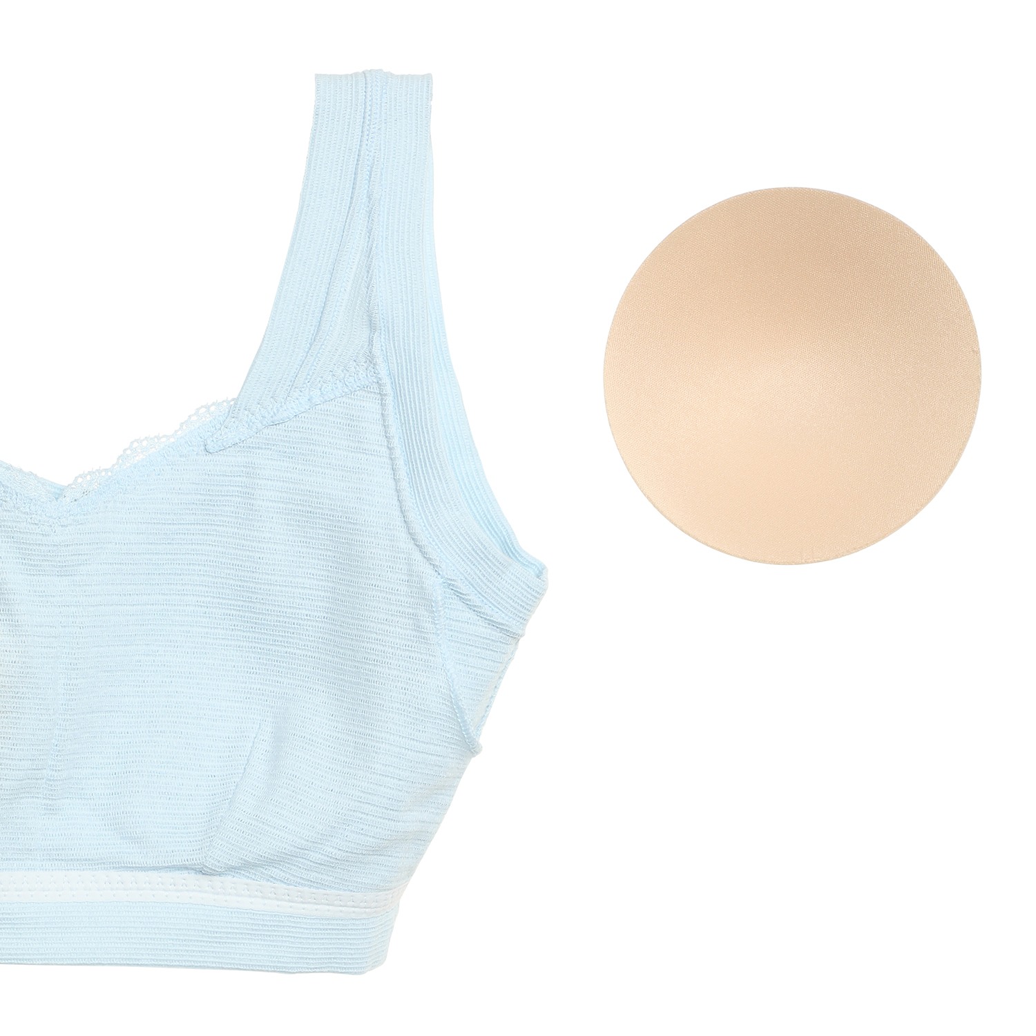 丸福ガーゼ 吸水速乾＆抗菌防臭 綿モダール ノンワイヤーブラジャー ２枚セット