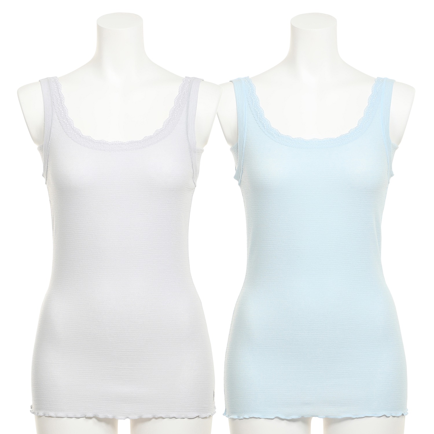 丸福ガーゼ 吸水速乾＆抗菌防臭 綿モダール 汗取り付 ２ウェイタンクトップ ２枚セット