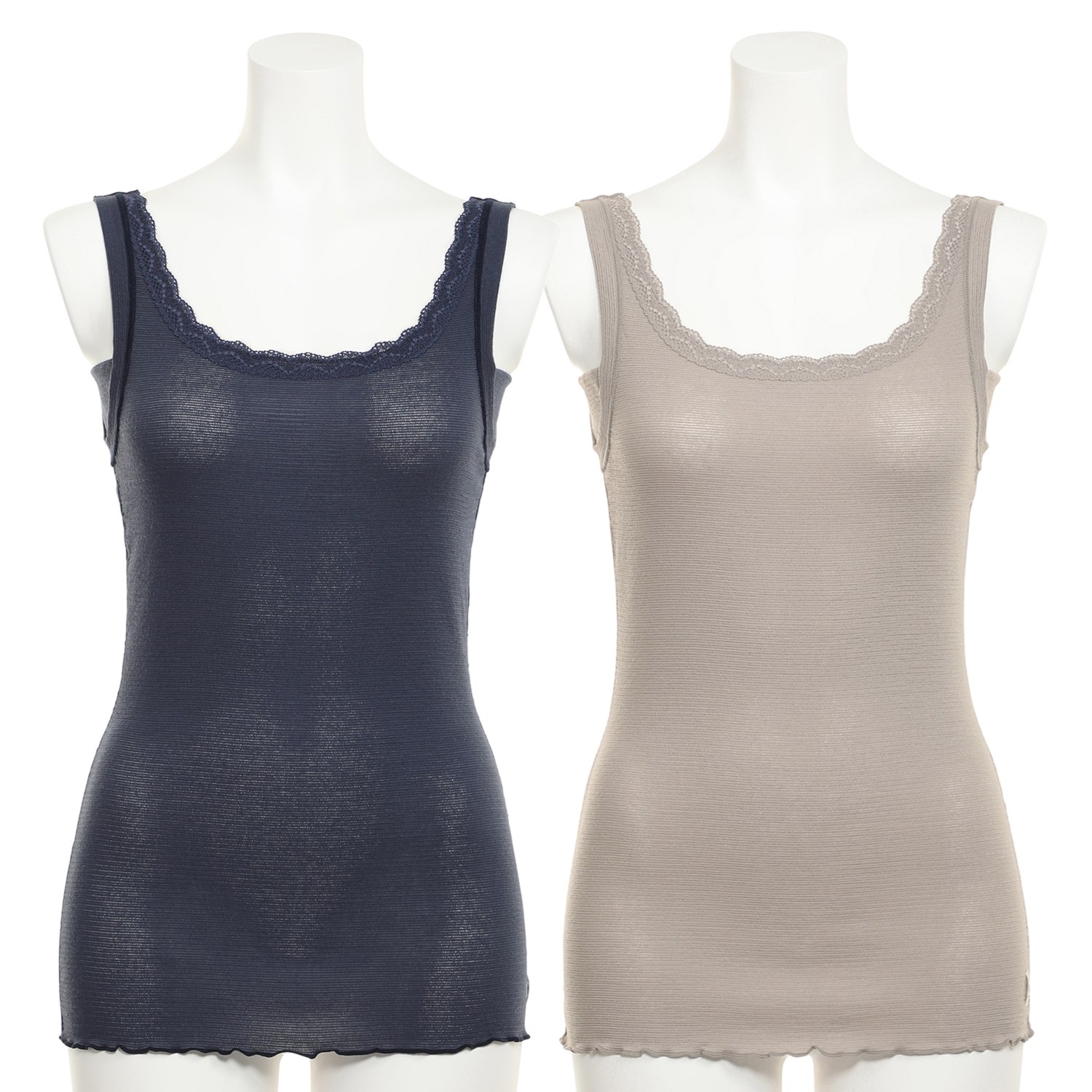 丸福ガーゼ 吸水速乾＆抗菌防臭 綿モダール 汗取り付 ２ウェイタンクトップ ２枚セット